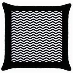 Waves Stripes Triangles Wave Chevron Black Throw Pillow Case (black)