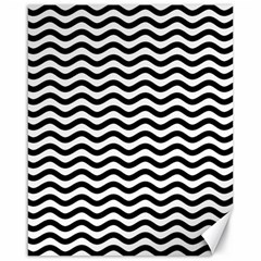 Waves Stripes Triangles Wave Chevron Black Canvas 16  X 20   by Mariart