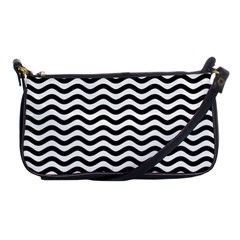 Waves Stripes Triangles Wave Chevron Black Shoulder Clutch Bags by Mariart