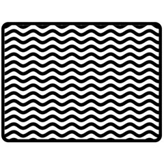 Waves Stripes Triangles Wave Chevron Black Fleece Blanket (large) 