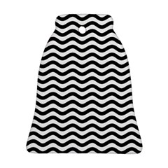 Waves Stripes Triangles Wave Chevron Black Bell Ornament (two Sides)