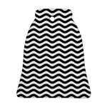 Waves Stripes Triangles Wave Chevron Black Bell Ornament (Two Sides) Front