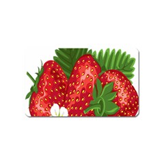 Strawberry Red Seed Leaf Green Magnet (name Card) by Mariart