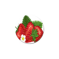 Strawberry Red Seed Leaf Green Golf Ball Marker by Mariart