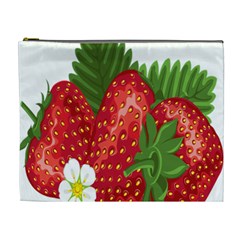 Strawberry Red Seed Leaf Green Cosmetic Bag (xl) by Mariart