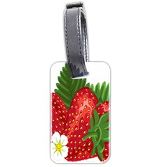 Strawberry Red Seed Leaf Green Luggage Tags (two Sides)