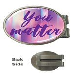 You Matter Purple Blue Triangle Vintage Waves Behance Feelings Beauty Money Clips (Oval)  Front