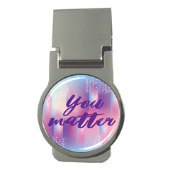 You Matter Purple Blue Triangle Vintage Waves Behance Feelings Beauty Money Clips (round) 