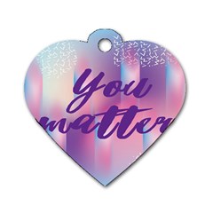 You Matter Purple Blue Triangle Vintage Waves Behance Feelings Beauty Dog Tag Heart (one Side) by Mariart
