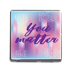 You Matter Purple Blue Triangle Vintage Waves Behance Feelings Beauty Memory Card Reader (square) by Mariart