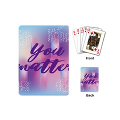 You Matter Purple Blue Triangle Vintage Waves Behance Feelings Beauty Playing Cards (mini) 