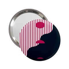 Waves Line Polka Dots Vertical Black Pink 2.25  Handbag Mirrors