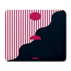 Waves Line Polka Dots Vertical Black Pink Large Mousepads