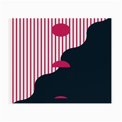 Waves Line Polka Dots Vertical Black Pink Small Glasses Cloth (2-side) by Mariart