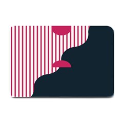 Waves Line Polka Dots Vertical Black Pink Plate Mats