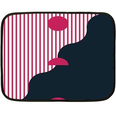Waves Line Polka Dots Vertical Black Pink Fleece Blanket (Mini)