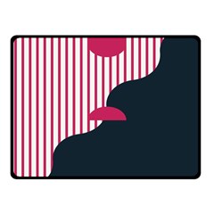 Waves Line Polka Dots Vertical Black Pink Fleece Blanket (Small)