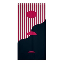 Waves Line Polka Dots Vertical Black Pink Shower Curtain 36  x 72  (Stall) 