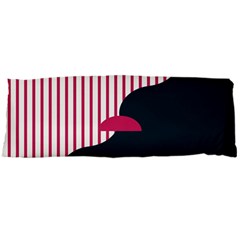 Waves Line Polka Dots Vertical Black Pink Body Pillow Case Dakimakura (Two Sides)