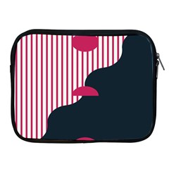 Waves Line Polka Dots Vertical Black Pink Apple iPad 2/3/4 Zipper Cases