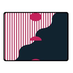 Waves Line Polka Dots Vertical Black Pink Double Sided Fleece Blanket (Small) 