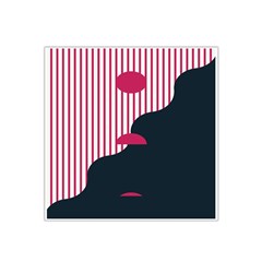 Waves Line Polka Dots Vertical Black Pink Satin Bandana Scarf by Mariart