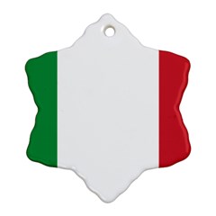 National Flag Of Italy  Snowflake Ornament (two Sides)