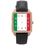 National Flag of Italy  Rose Gold Leather Watch  Front