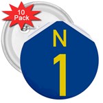 South Africa National Route N1 Marker 3  Buttons (10 pack)  Front