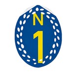 South Africa National Route N1 Marker Oval Filigree Ornament (Two Sides) Front