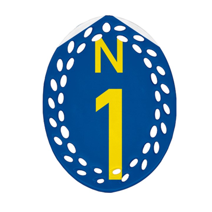 South Africa National Route N1 Marker Oval Filigree Ornament (Two Sides)