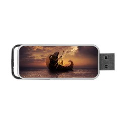 Steampunk Fractalscape, A Ship For All Destinations Portable Usb Flash (one Side) by jayaprime