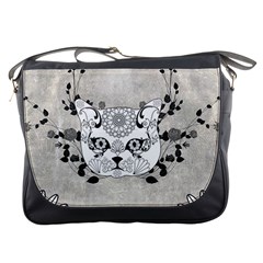 Wonderful Sugar Cat Skull Messenger Bags by FantasyWorld7