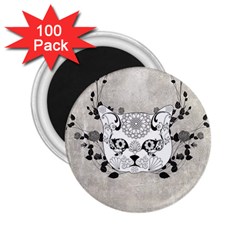 Wonderful Sugar Cat Skull 2 25  Magnets (100 Pack)  by FantasyWorld7