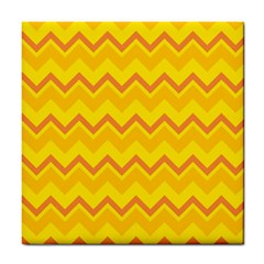 Zigzag (orange And Yellow) Tile Coasters by berwies