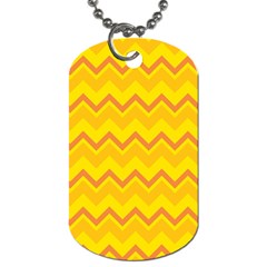 Zigzag (orange And Yellow) Dog Tag (one Side) by berwies