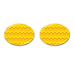 Zigzag (orange And Yellow) Cufflinks (oval) by berwies