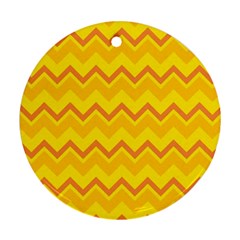 Zigzag (orange And Yellow) Round Ornament (two Sides)