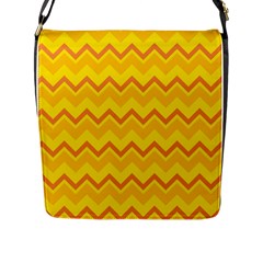 Zigzag (orange And Yellow) Flap Messenger Bag (l)  by berwies