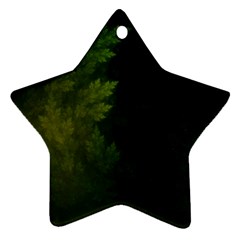 Beautiful Fractal Pines In The Misty Spring Night Ornament (star) by jayaprime