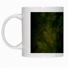 Beautiful Fractal Pines In The Misty Spring Night White Mugs by jayaprime