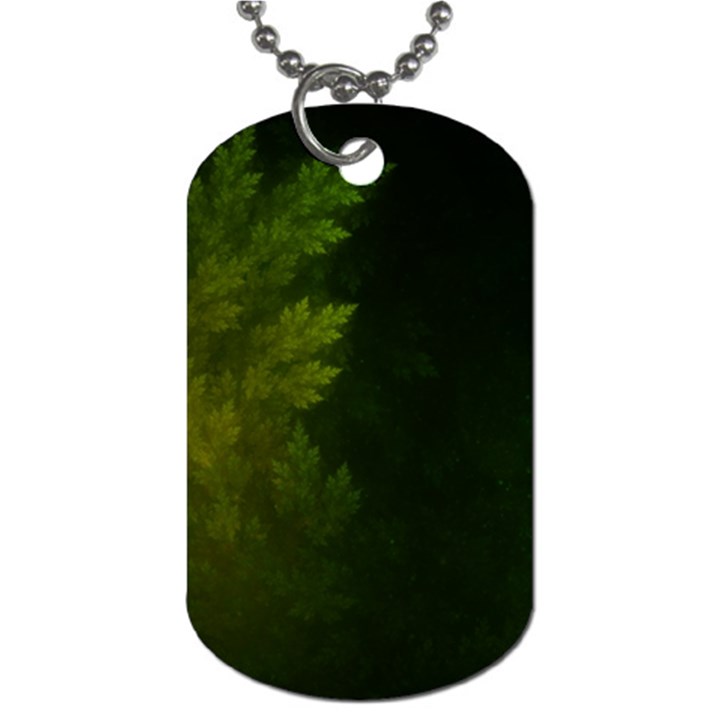 Beautiful Fractal Pines In The Misty Spring Night Dog Tag (Two Sides)