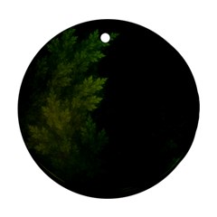 Beautiful Fractal Pines In The Misty Spring Night Round Ornament (two Sides) by jayaprime