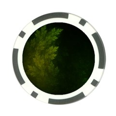 Beautiful Fractal Pines In The Misty Spring Night Poker Chip Card Guard by jayaprime