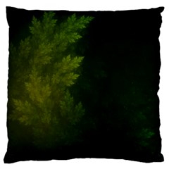 Beautiful Fractal Pines In The Misty Spring Night Large Cushion Case (two Sides) by jayaprime