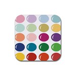 Brights Pastels Bubble Balloon Color Rainbow Rubber Coaster (Square)  Front