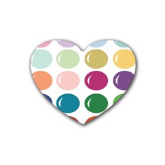 Brights Pastels Bubble Balloon Color Rainbow Heart Coaster (4 Pack)  by Mariart