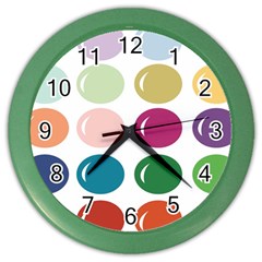 Brights Pastels Bubble Balloon Color Rainbow Color Wall Clocks by Mariart