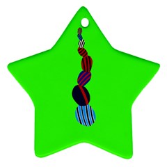 Egg Line Rainbow Green Ornament (star) by Mariart