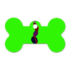 Egg Line Rainbow Green Dog Tag Bone (one Side)